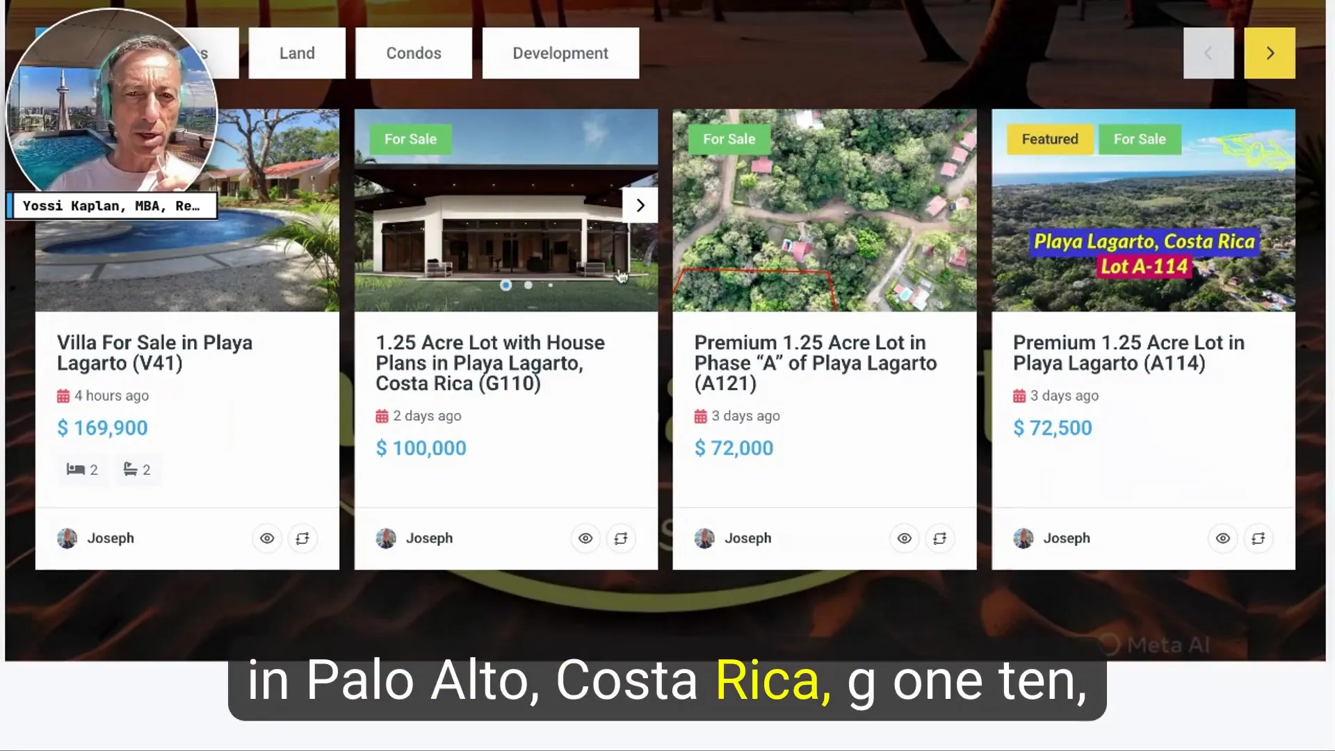 Example of a 1.25-acre lot with house plans in Palagarta, Costa Rica