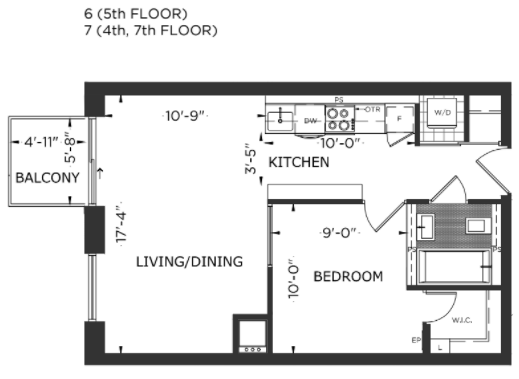 1093 Queen West - One Bedroom Condo For Sale - 525 sq ft Floorplan - Call Yossi Kaplan
