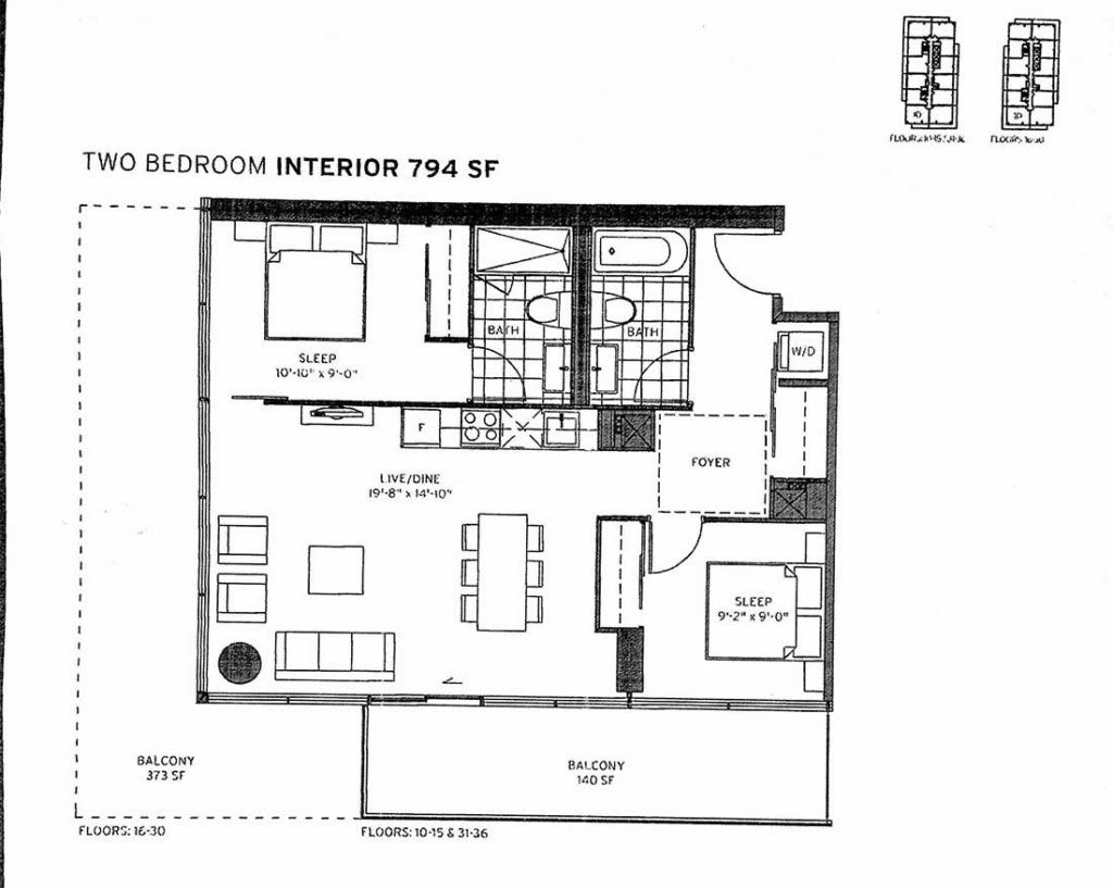 155 Redpath Two Bedroom Corner 794 sq ft