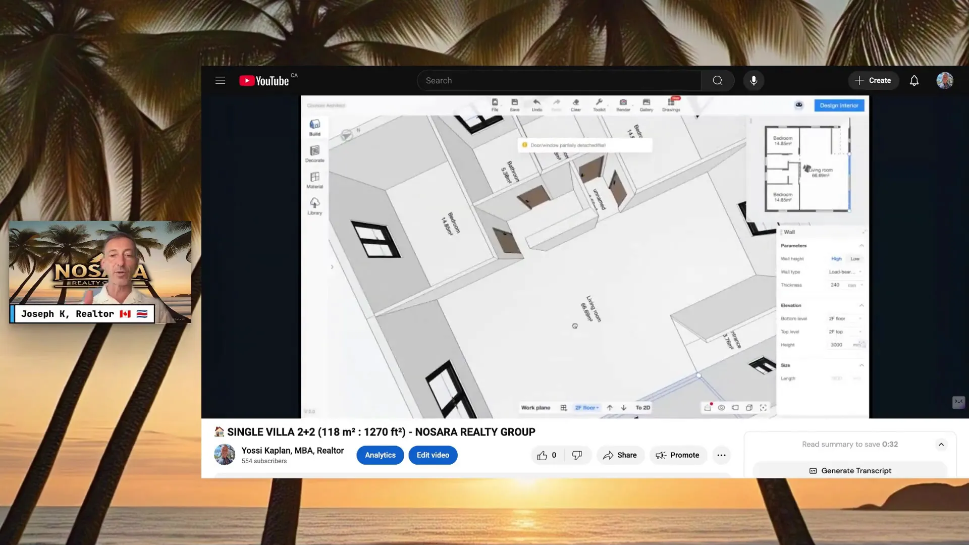 Second-floor addition on 118 square meter villa with stacked plumbing