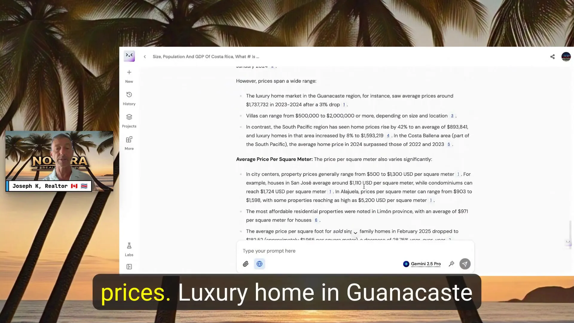 Luxury home price range in Guanacaste region