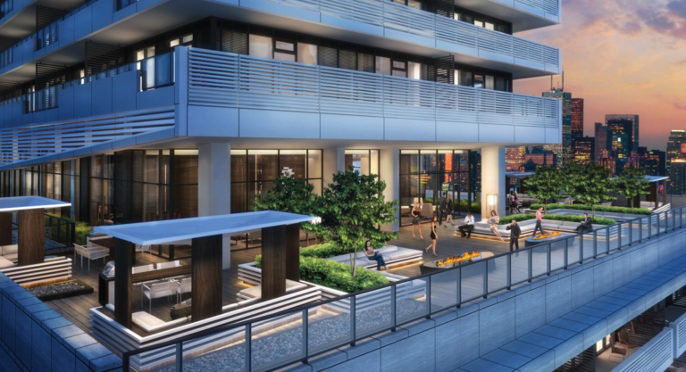 2221 Yonge Street Condos architectural rooftop lounge and city skyline photo