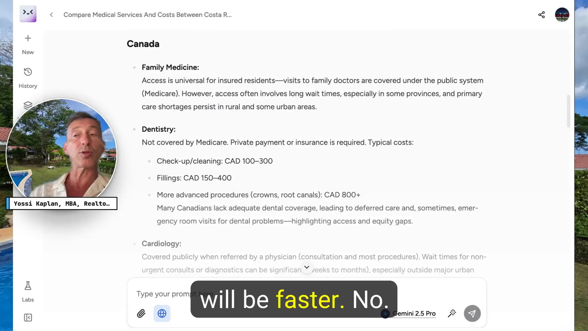 Healthcare cost comparison between Canada and Costa Rica