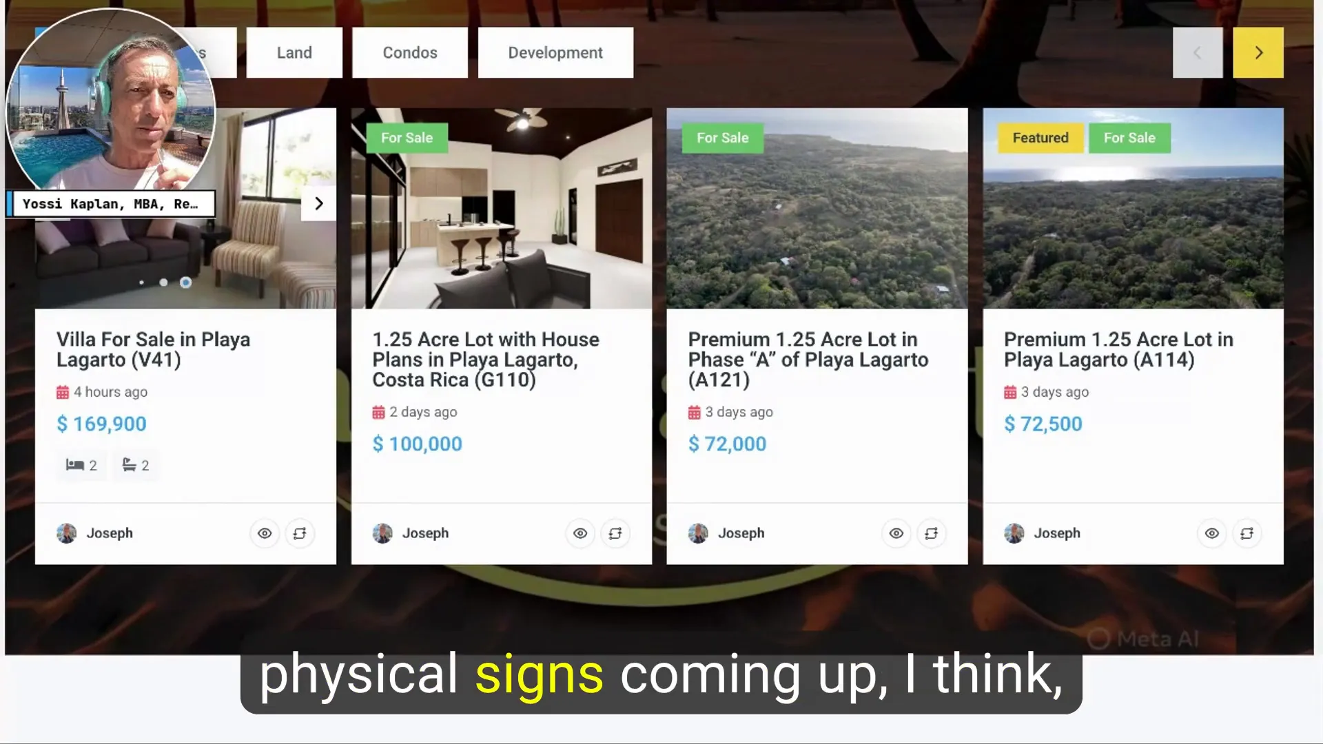 Upcoming physical signs for properties