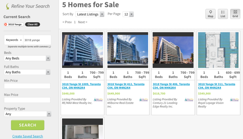 3018 Yonge St Listings - Saved Map Search
