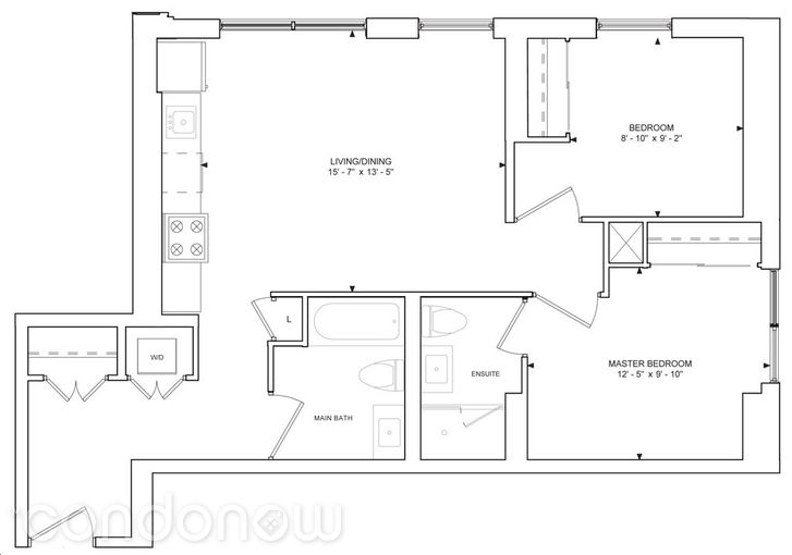 357 King West Condos - Floorplan Two Bedroom 818 sq ft