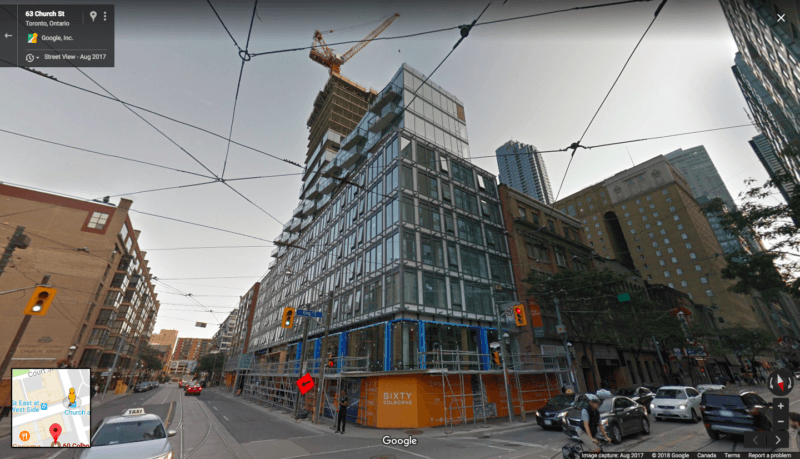 60 Colborne Condos for Sale - Street View from Church:King 2018 - Sales Yossi Kaplan