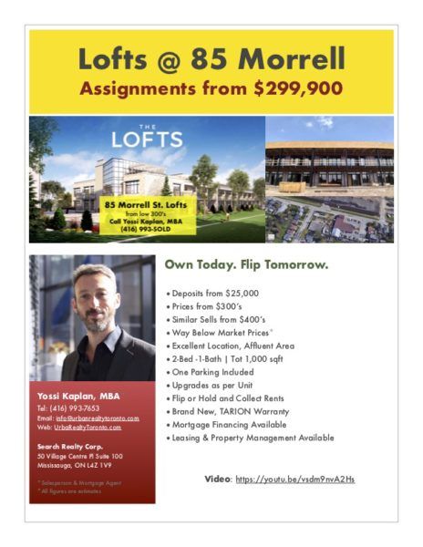 85 Morrell St Assignments - FLYER - Call Yossi Kaplan
