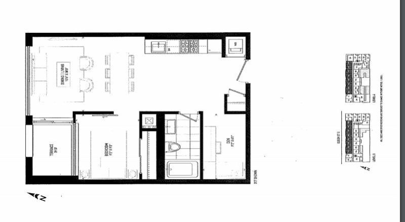 875 Queen St East Floorplans - One Bed 597 - Contact Yossi Kaplan