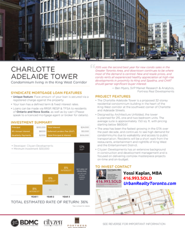 Charlotte-Adelaide Tower - Invest with Yossi Kaplan