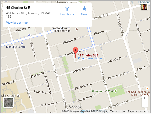 Chaz Condos for sale - 45 Charles St E Map
