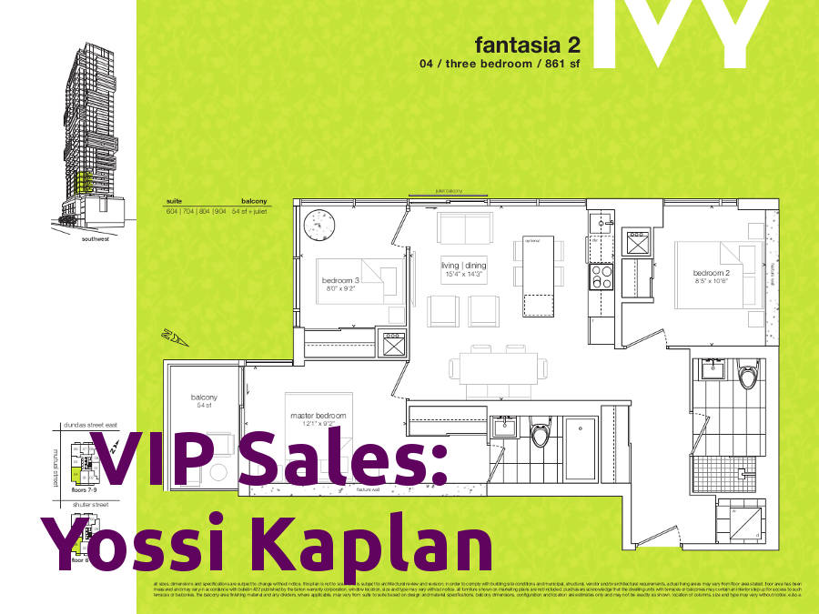 Ivy Condos @ 69 Mutual St - Fantasia 2 Floorplan - VIP Sales Yossi Kaplan