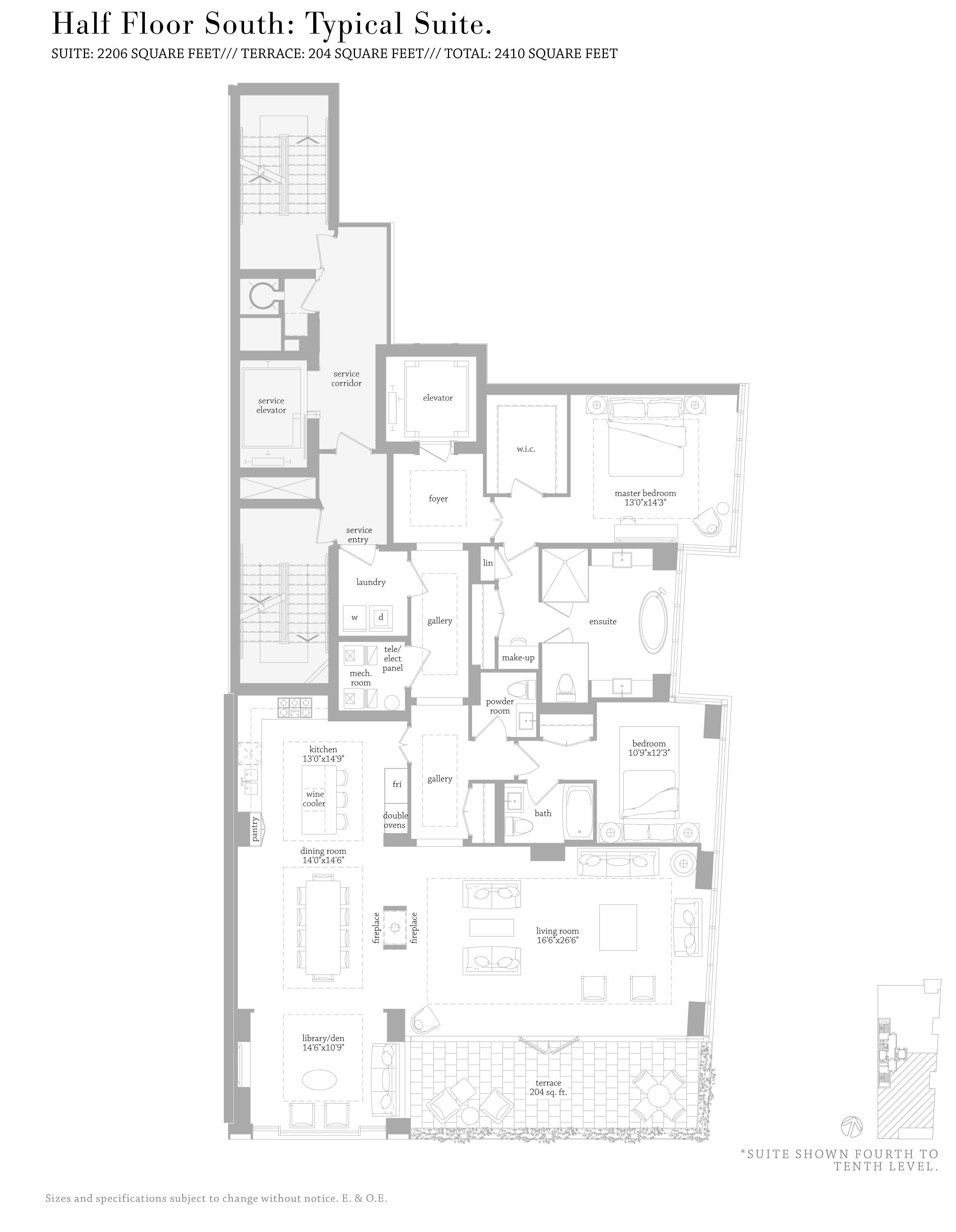 MUSEUM HOUSE FLOORPLANS - HALF FLOOR 2,200 SQ FT
