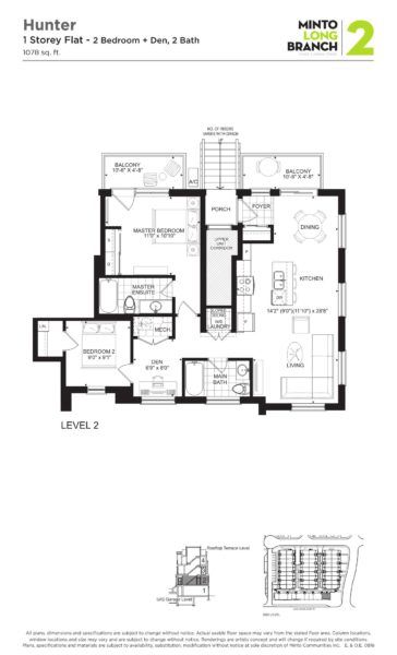 Minto Longbranch Townhomes - Hunter Floorplan --