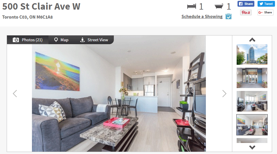 ONE BED FOR SALE AT 500 ST CLAIR W