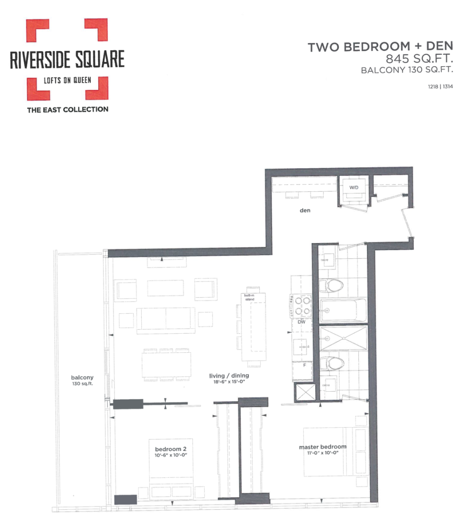 RIVERSIDE SQUARE CONDOS - TWO BED 845 SQ FT - CONTACT YOSSI KAPLAN