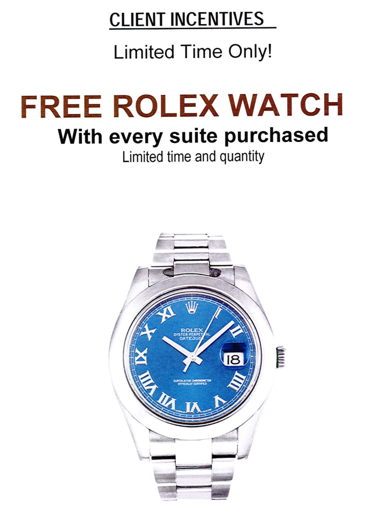 ROSEDALE VIP ROLEX INCENTIVES - CONTACT YOSSI KAPLAN