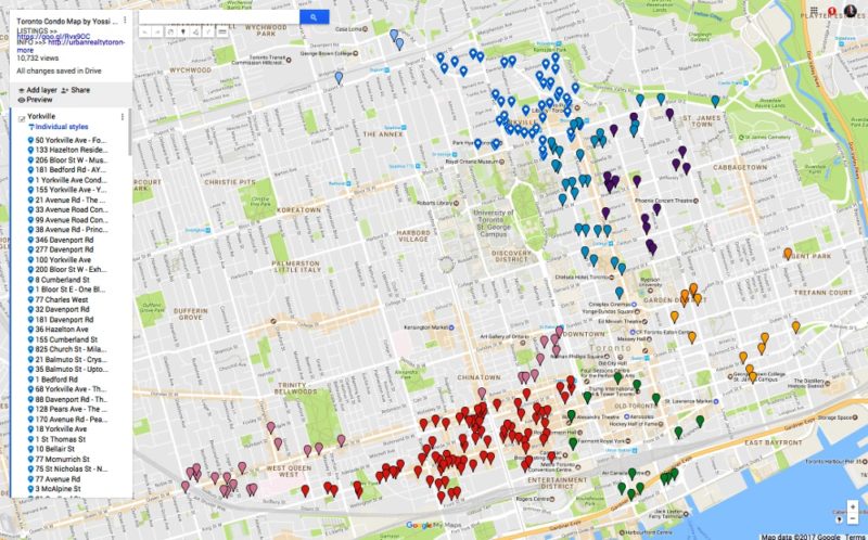 Toronto Condos Map by Yossi Kaplan