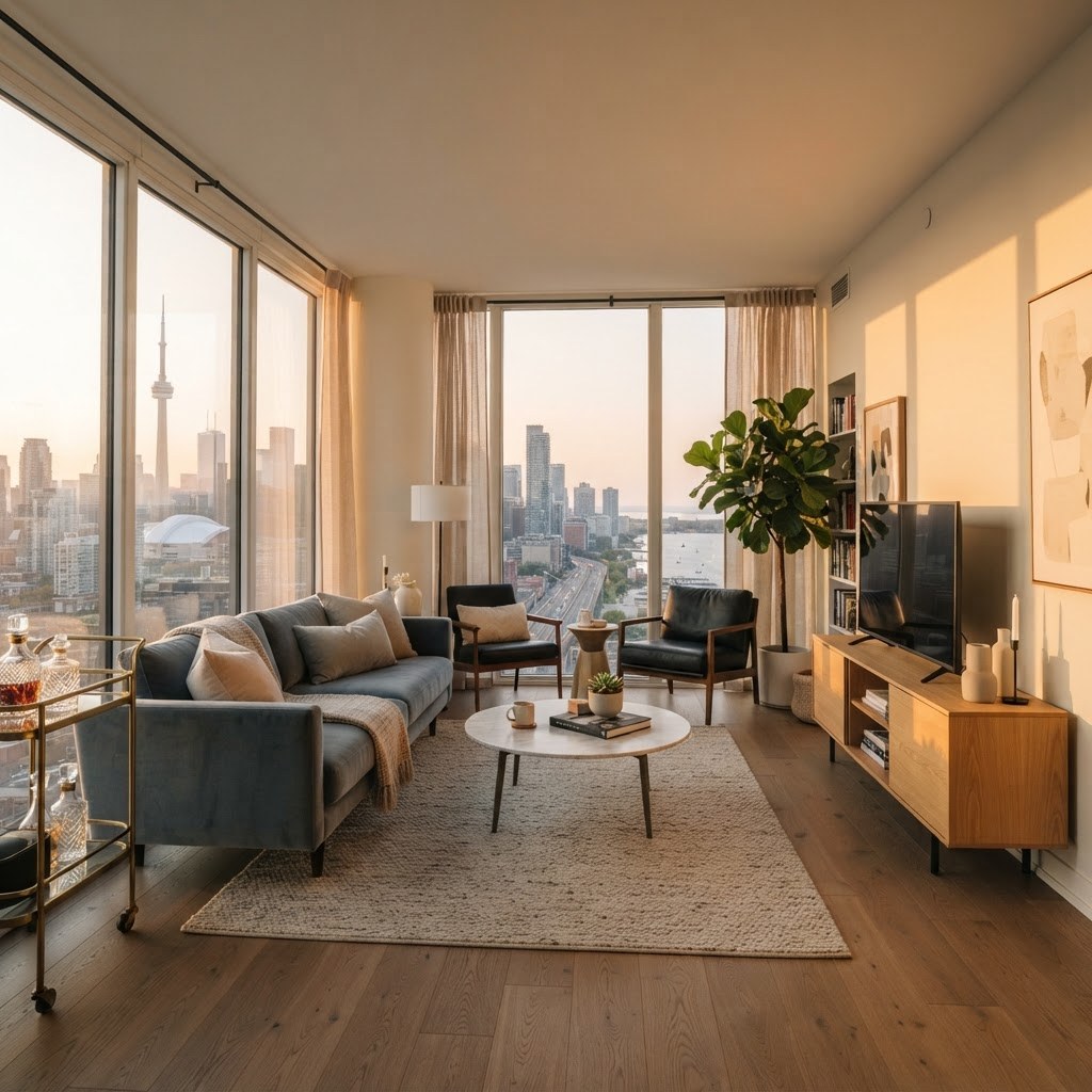 Tenant-ready Toronto rental condo with skyline view